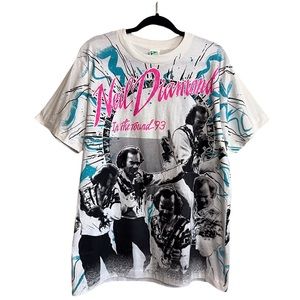 Vintage Size Large Neil Diamond 93’ In The Round Tour Graphic Tee T-Shirt